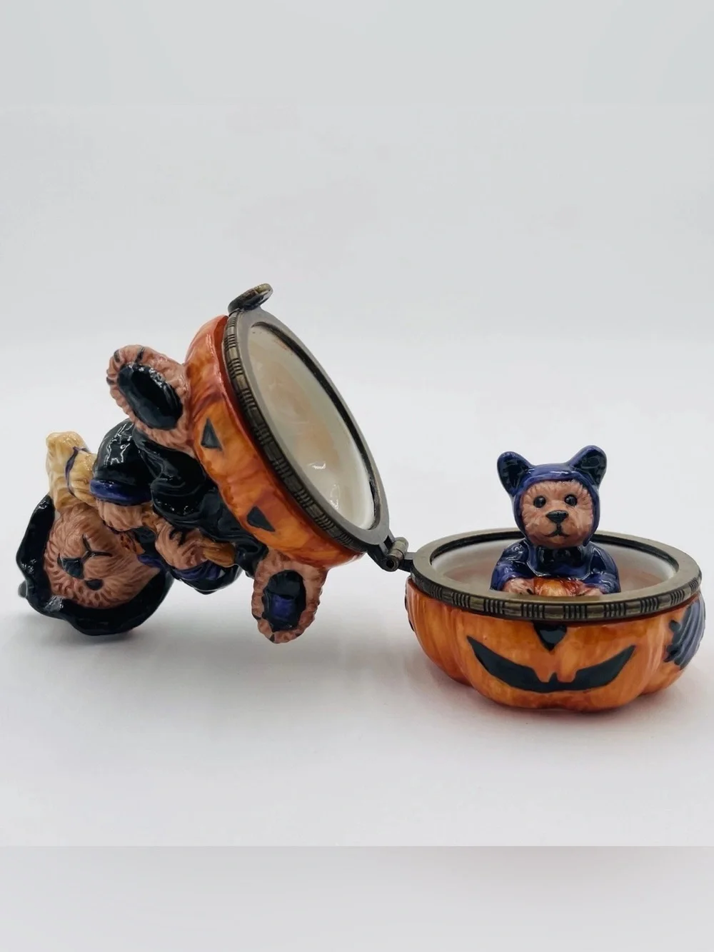 BOYDS BEARS Bearware Pottery Emma Witchy Bear Halloween Trinket Box Mini Bear